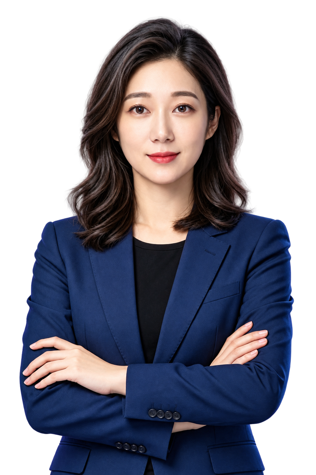 Illustrative portrait of a company CEO with folded arms